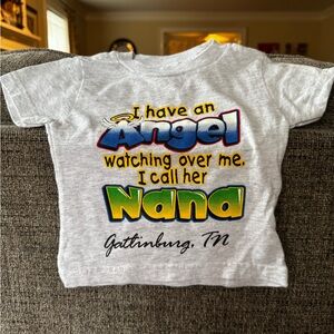 Rabbit Skins Gray Kids Tee with Colorful Angel Print 12-18 months